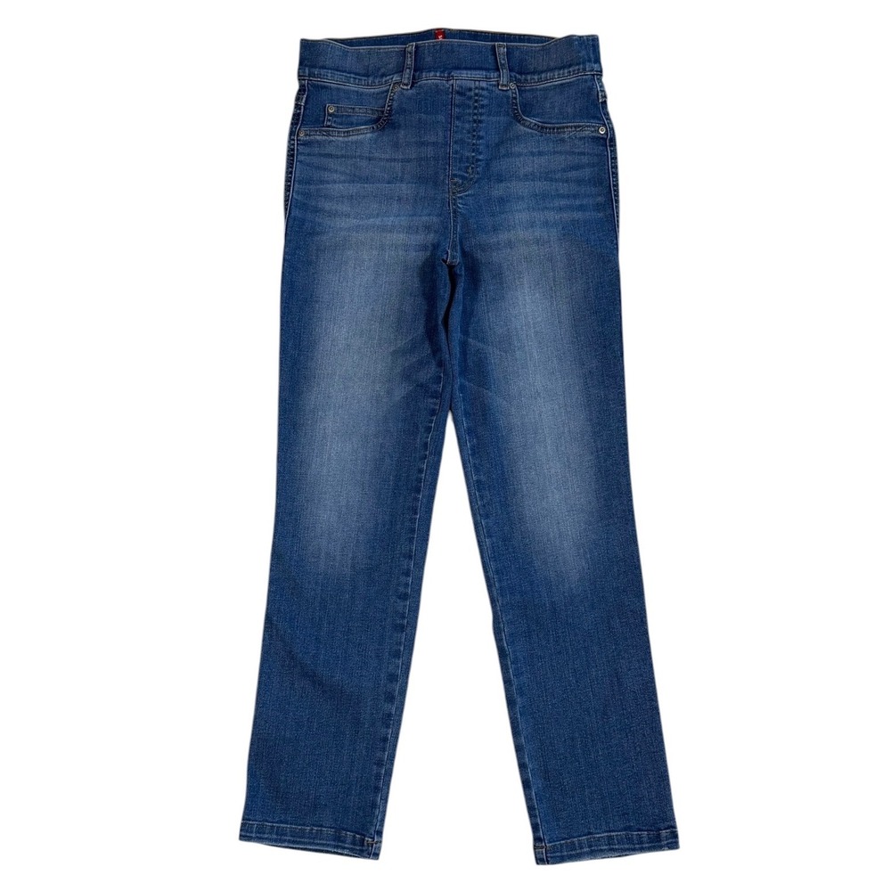 Spanx Womens Ankle Straight Leg Jean Medium Wash Pull On Denim Blue Size Medium
